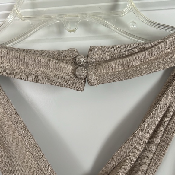EUC BEAUTIFUL beige taupe almond mini short dress halter top from Bohme - Picture 5 of 6